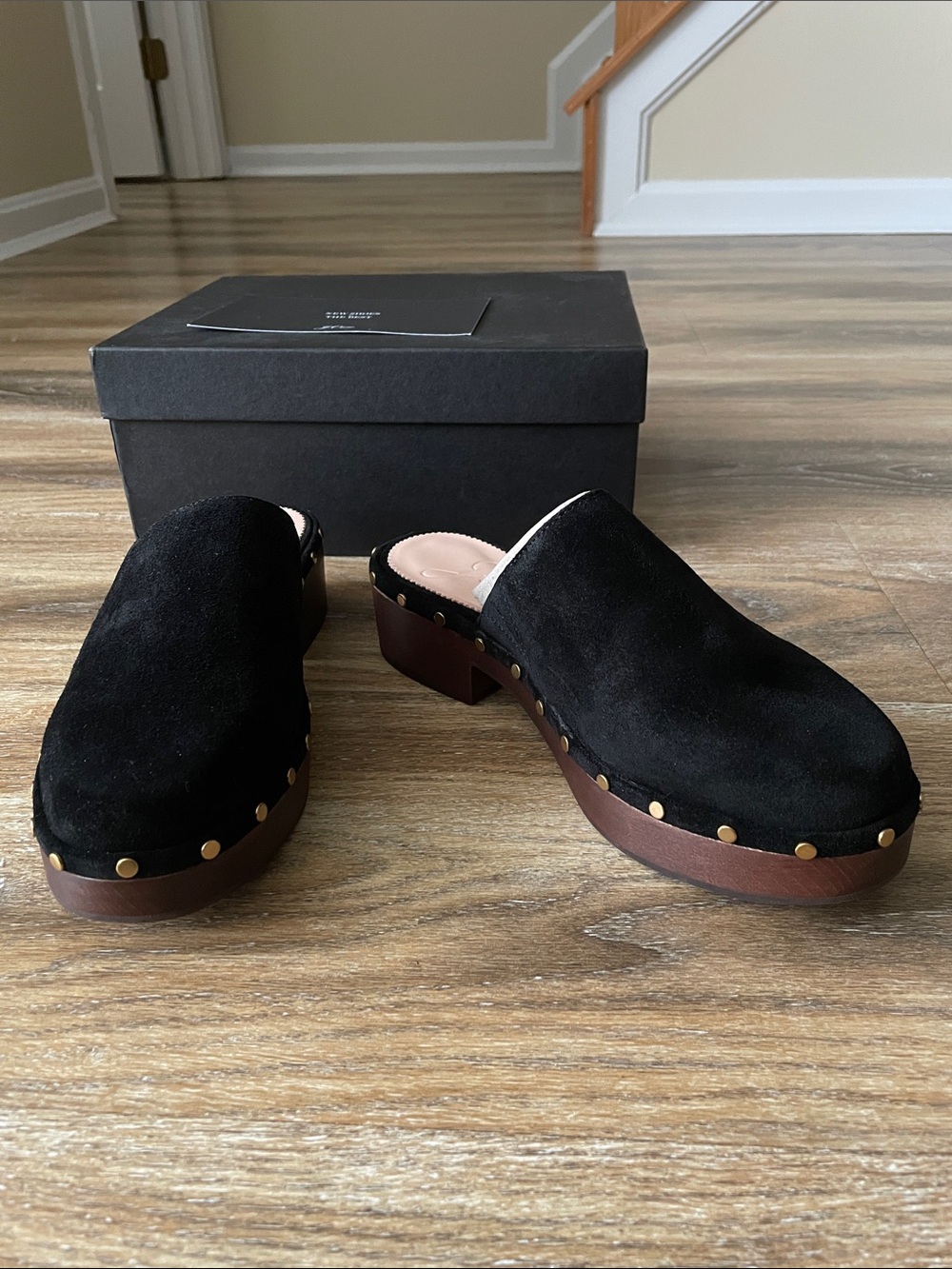 J Crew Suede Wood Clogs Style # BJ797 NWT